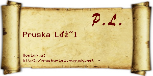 Pruska Lél névjegykártya